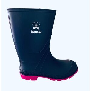 Kamik Rain Boots‎ Waterproof Pink Sole Kids Boots Size 5 Youth